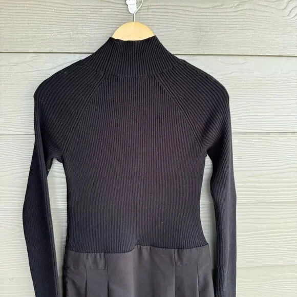 Derek Lam Black Filomena Knit Pleat Mini Dress - Picture 6 of 7